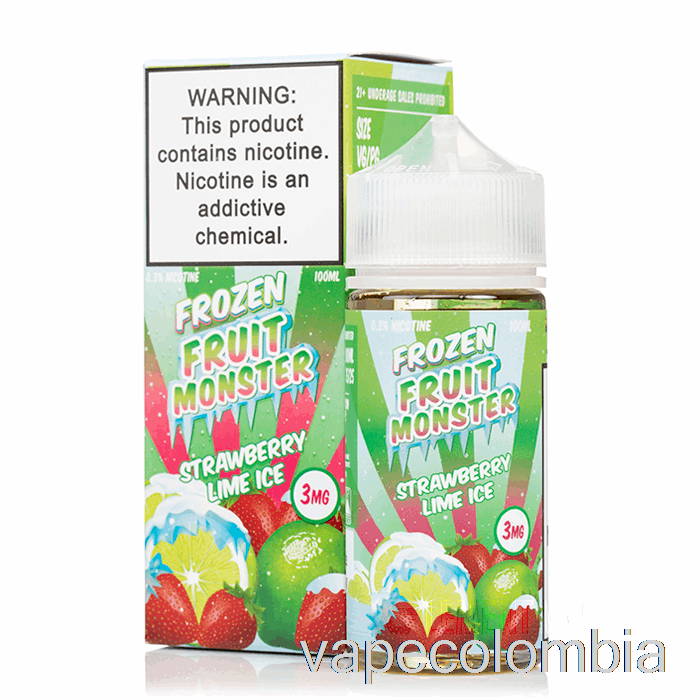 Vape Recargable Ice Fresa Lima - Frozen Fruit Monster - 100ml 3mg